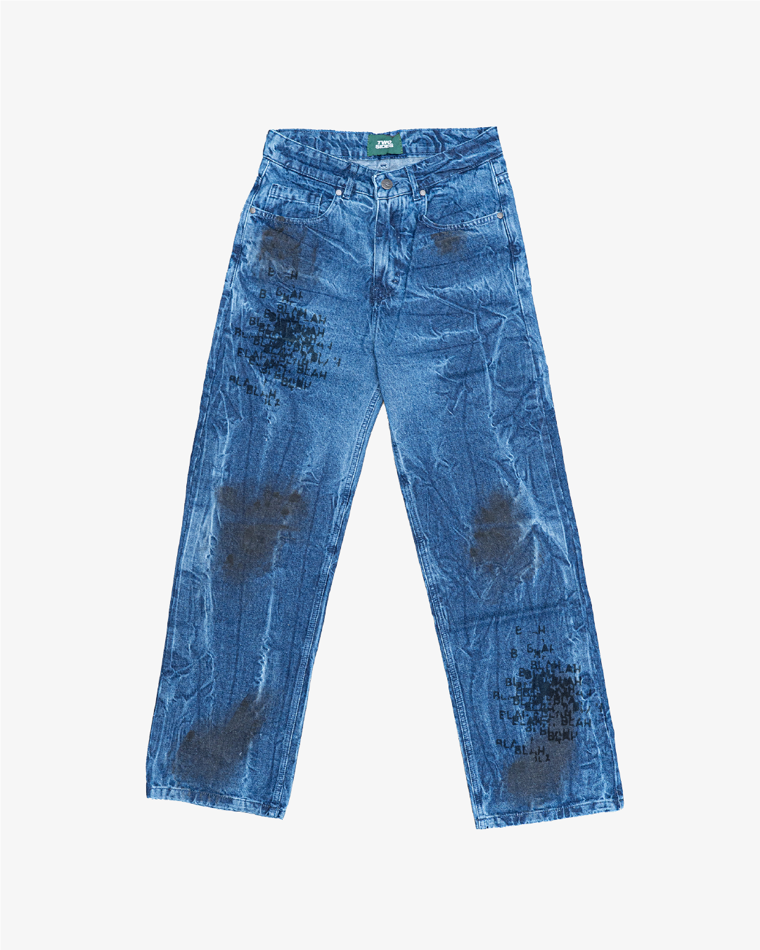 TWO SIDES BLA BLA DIRTY BLK DENIM JEANS