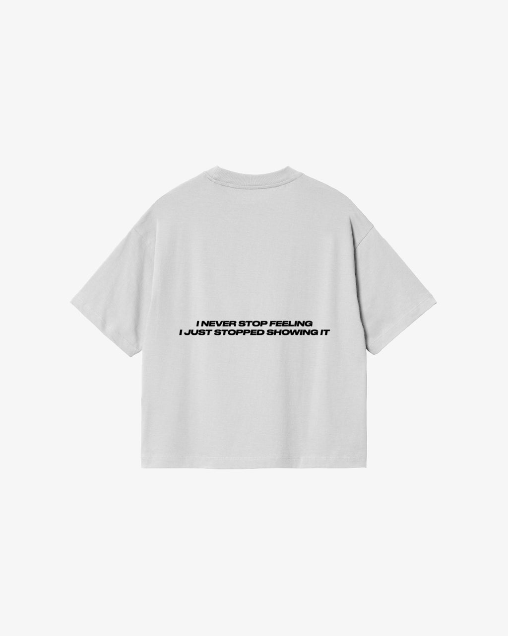 TWO SIDES FEEL IT WHT TEE