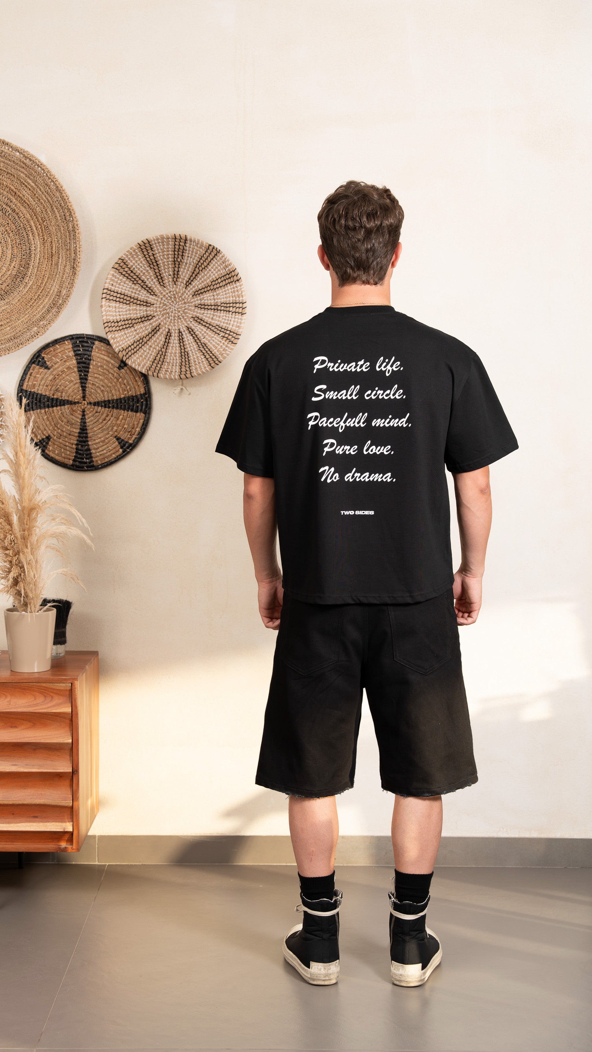 TWO SIDES MOOD BLACK TEE
