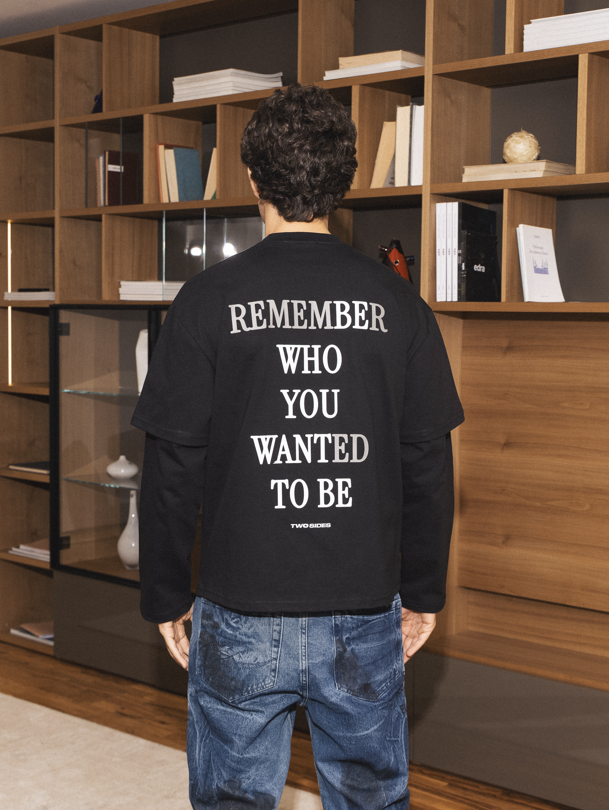 TWO SIDES REMEMBER DOUBLE LONGSLEEVE BLK