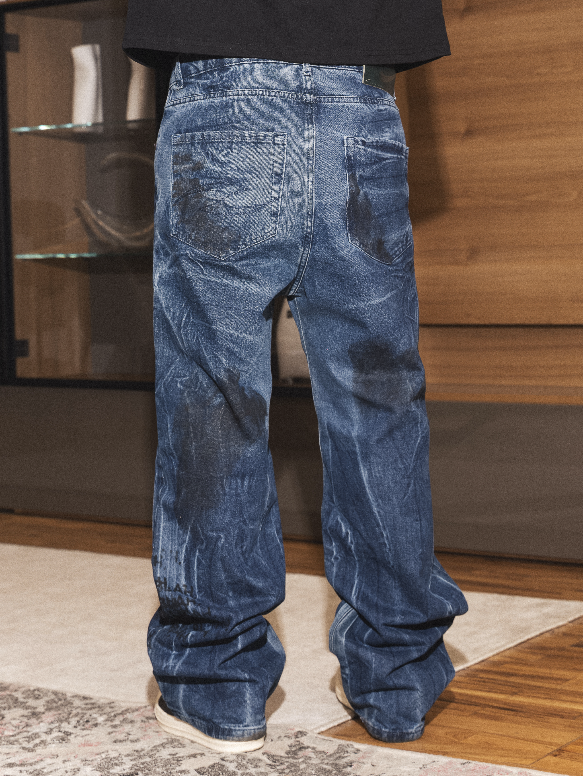 TWO SIDES BLA BLA DIRTY BLK DENIM JEANS