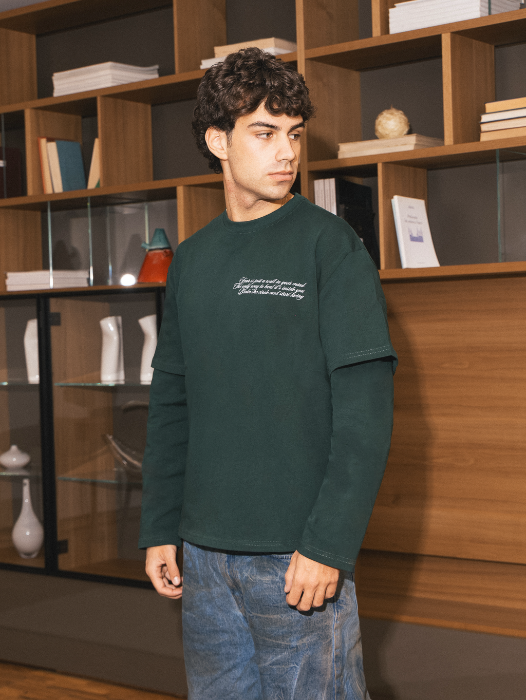 TWO SIDES ICON DOUBLE LONGSLEEVE TS GREEN