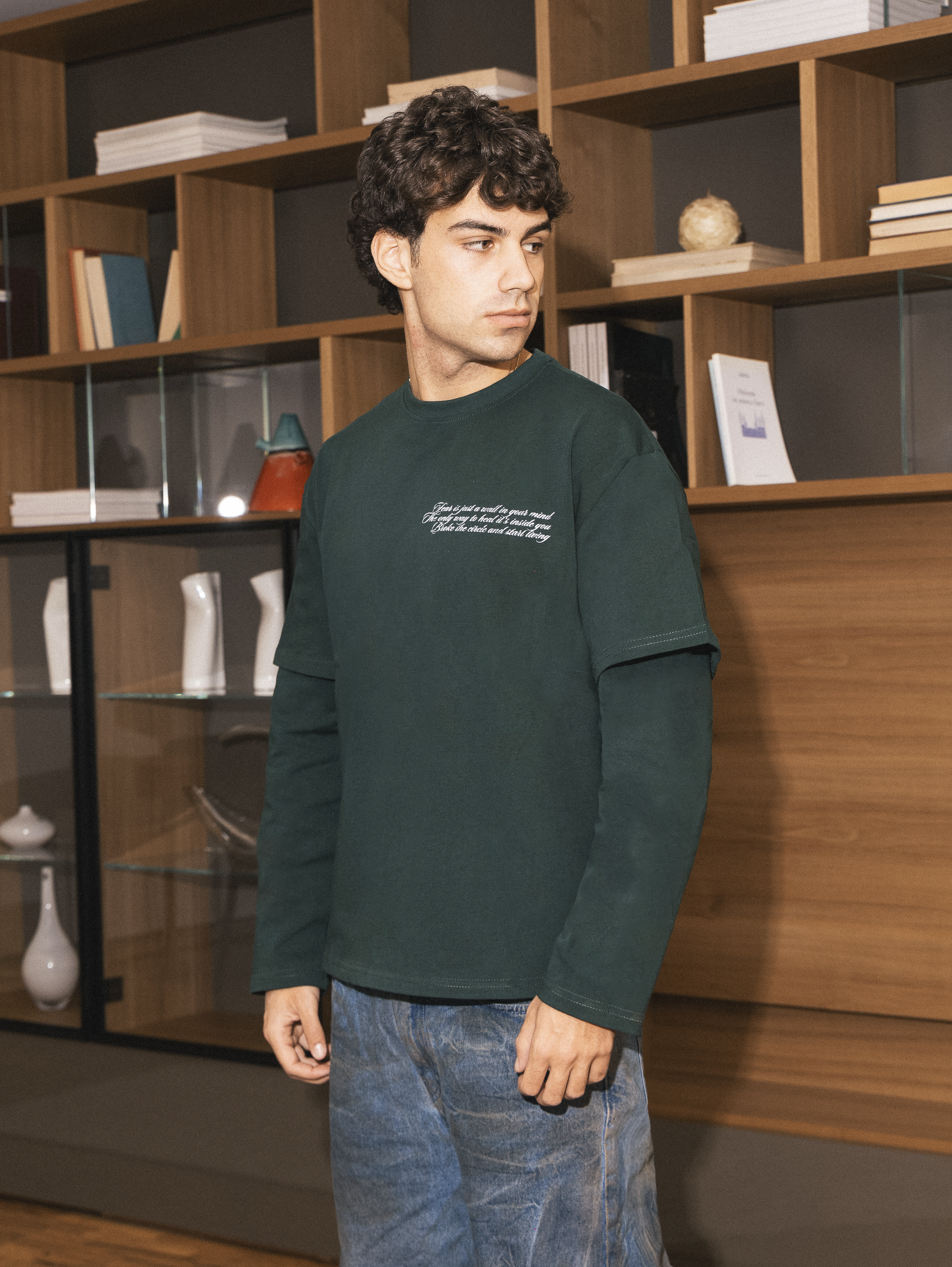 TWO SIDES ICON DOUBLE LONGSLEEVE TS GREEN