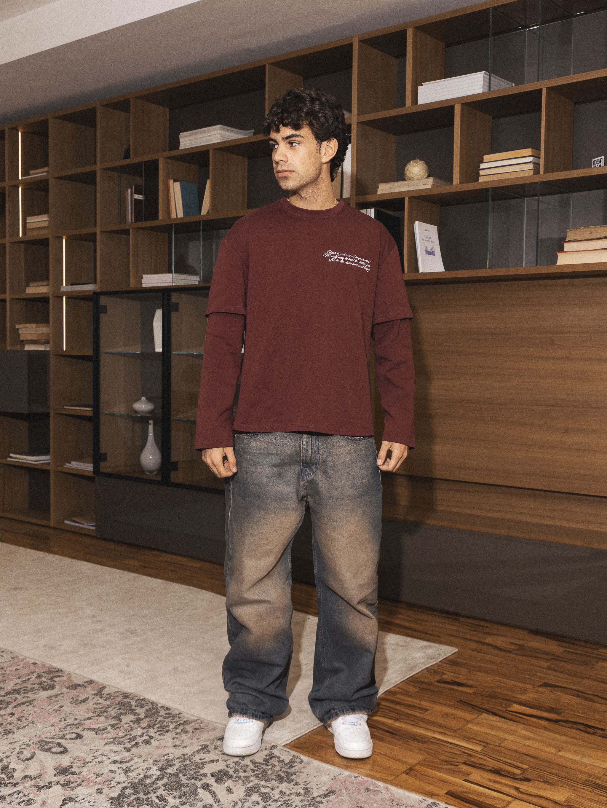 TWO SIDES RUST WASH DENIM JEANS