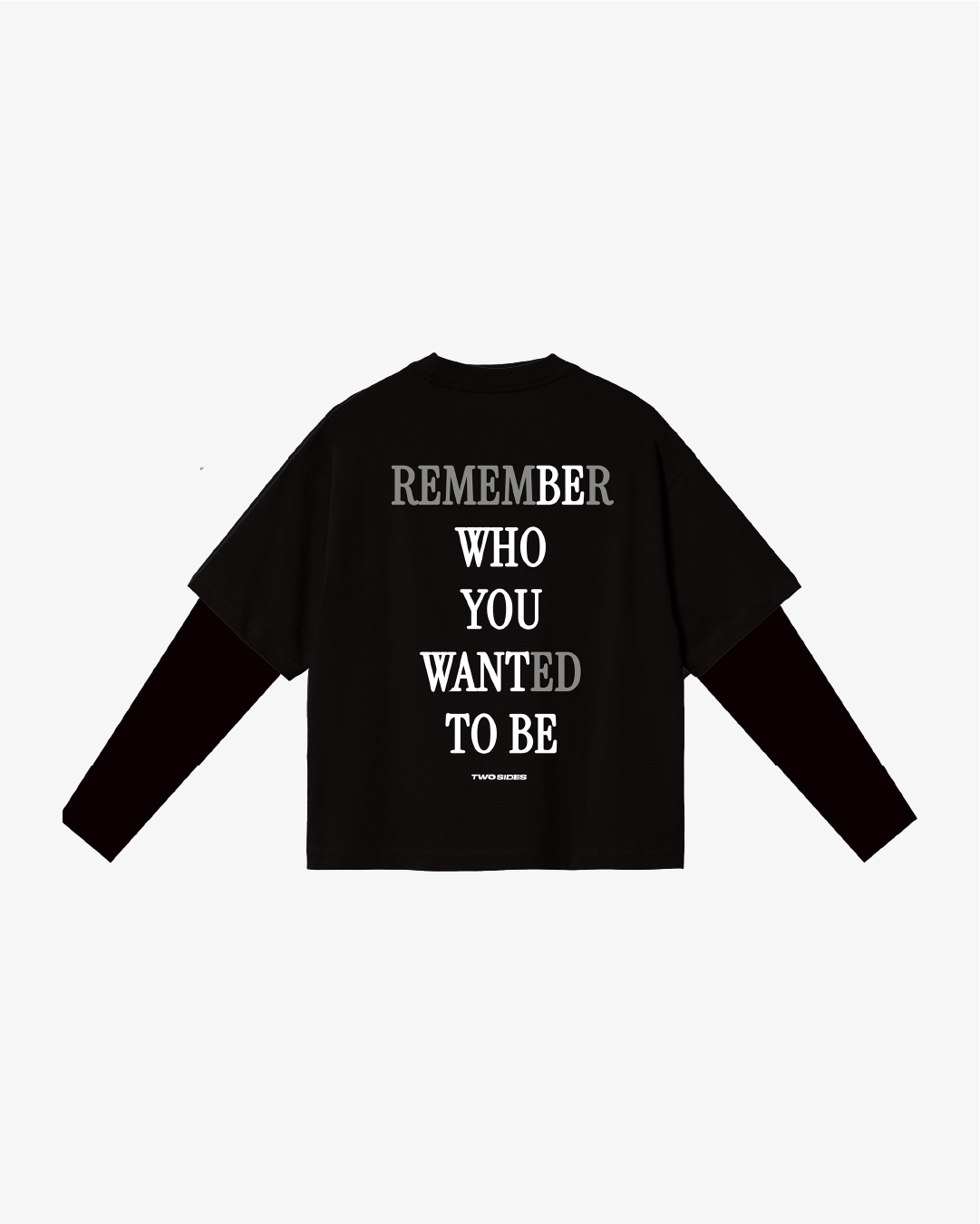TWO SIDES REMEMBER DOUBLE LONGSLEEVE BLK
