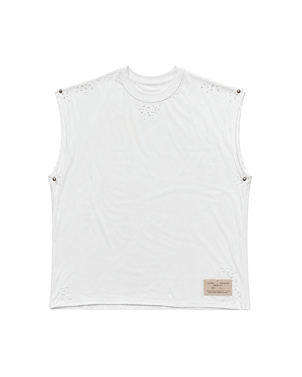 White Sleeveless Reworked Tee