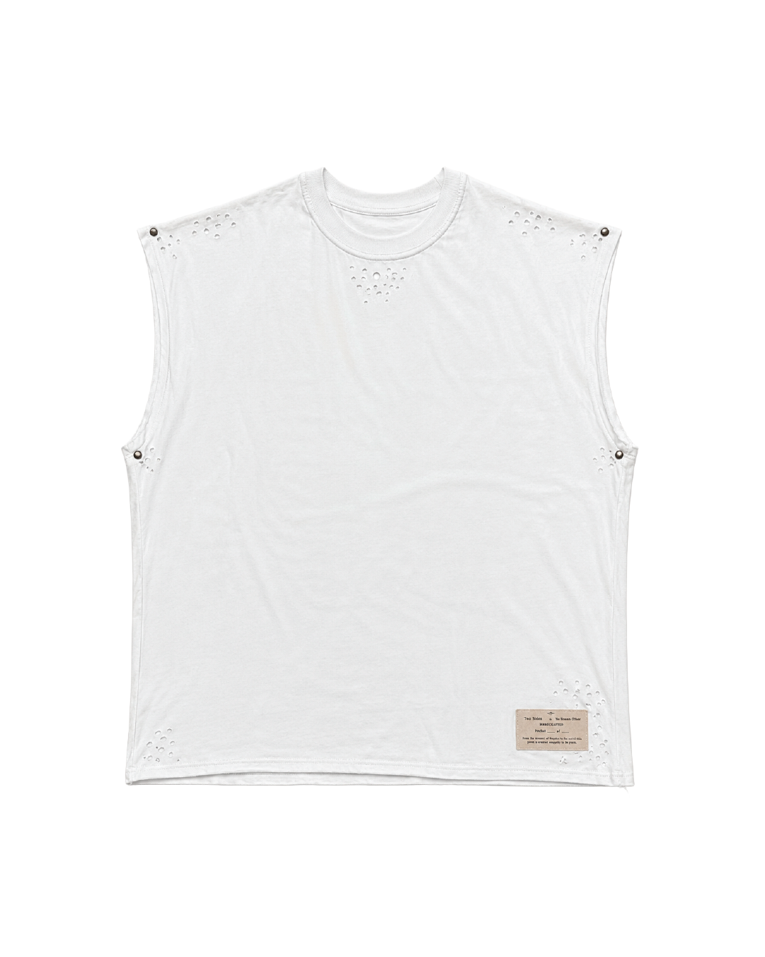 White Sleeveless Reworked Tee