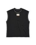 Black Sleeveless Reworked Tee