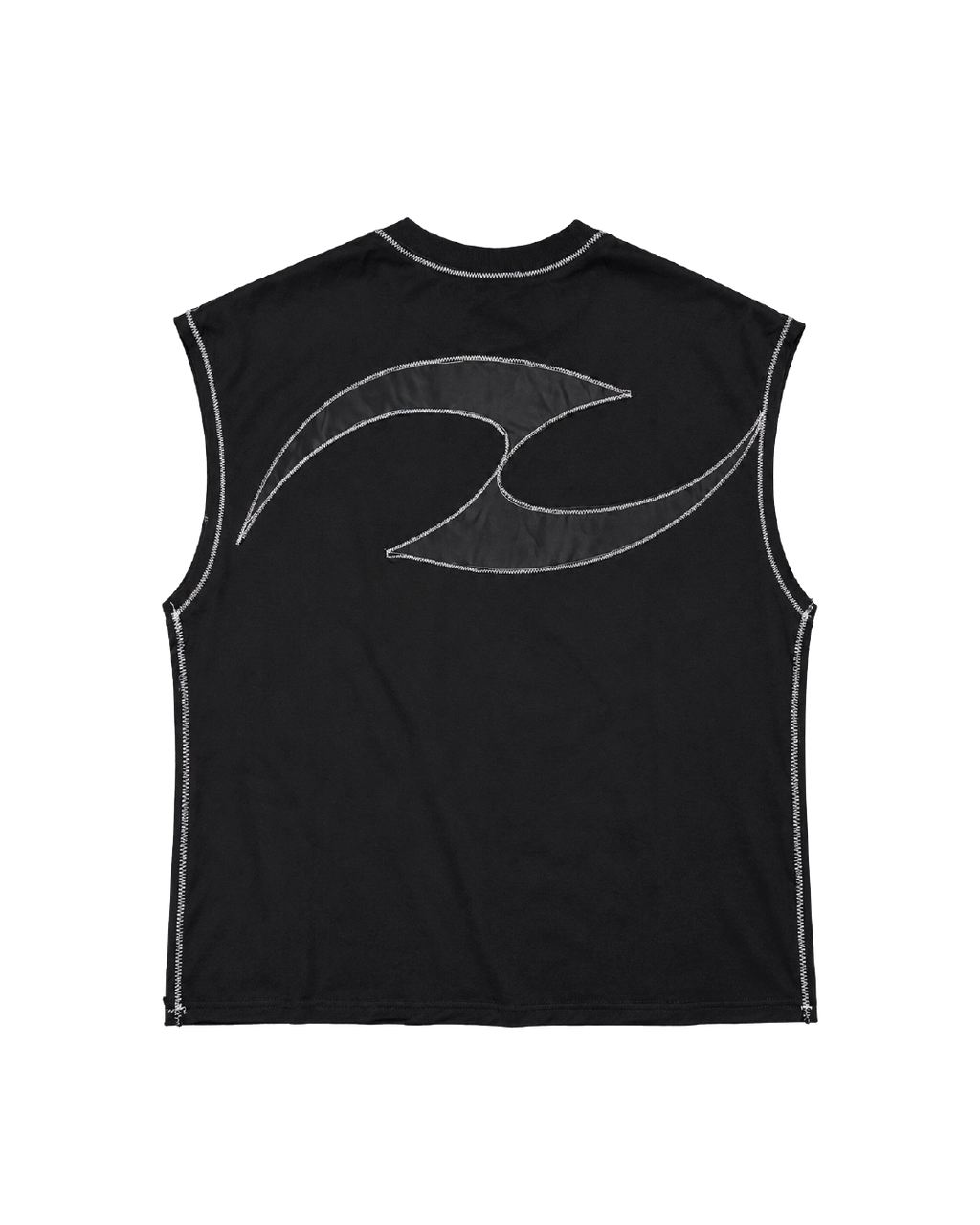 Black Sleeveless Reworked Tee