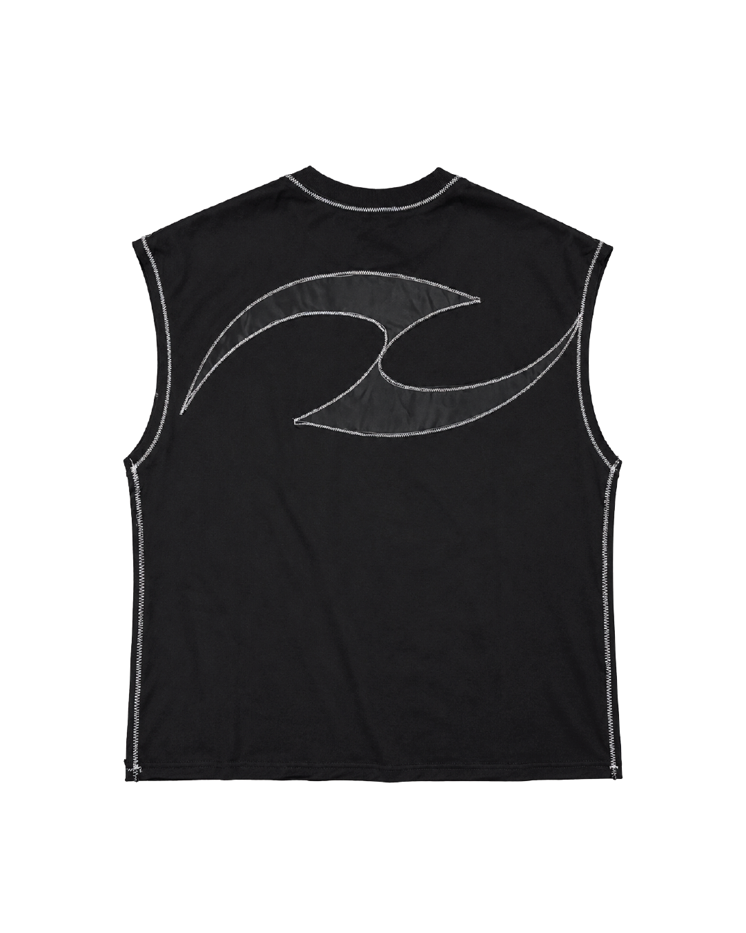 Black Sleeveless Reworked Tee