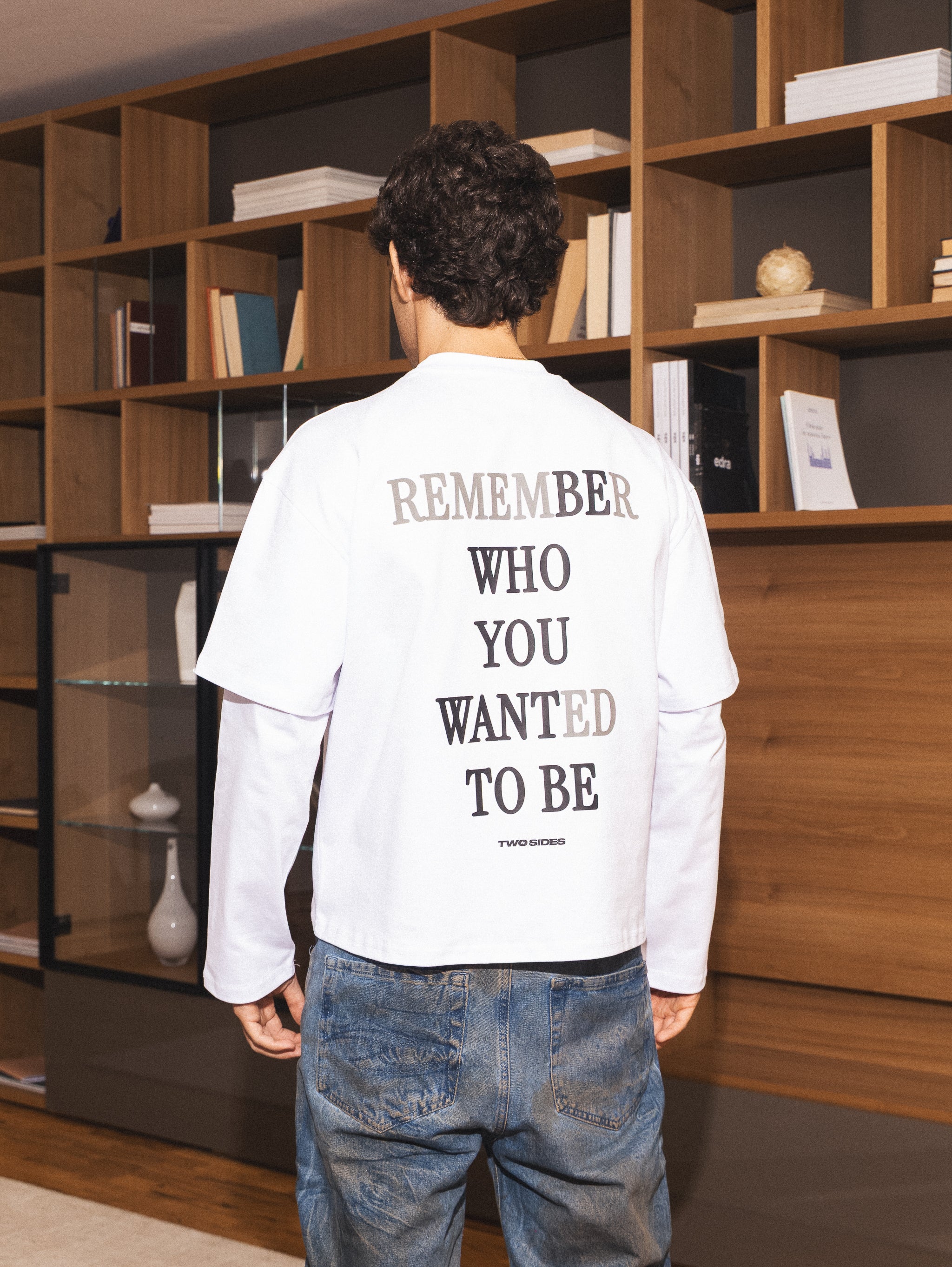 TWO SIDES REMEMBER DOUBLE LONGSLEEVE WHT