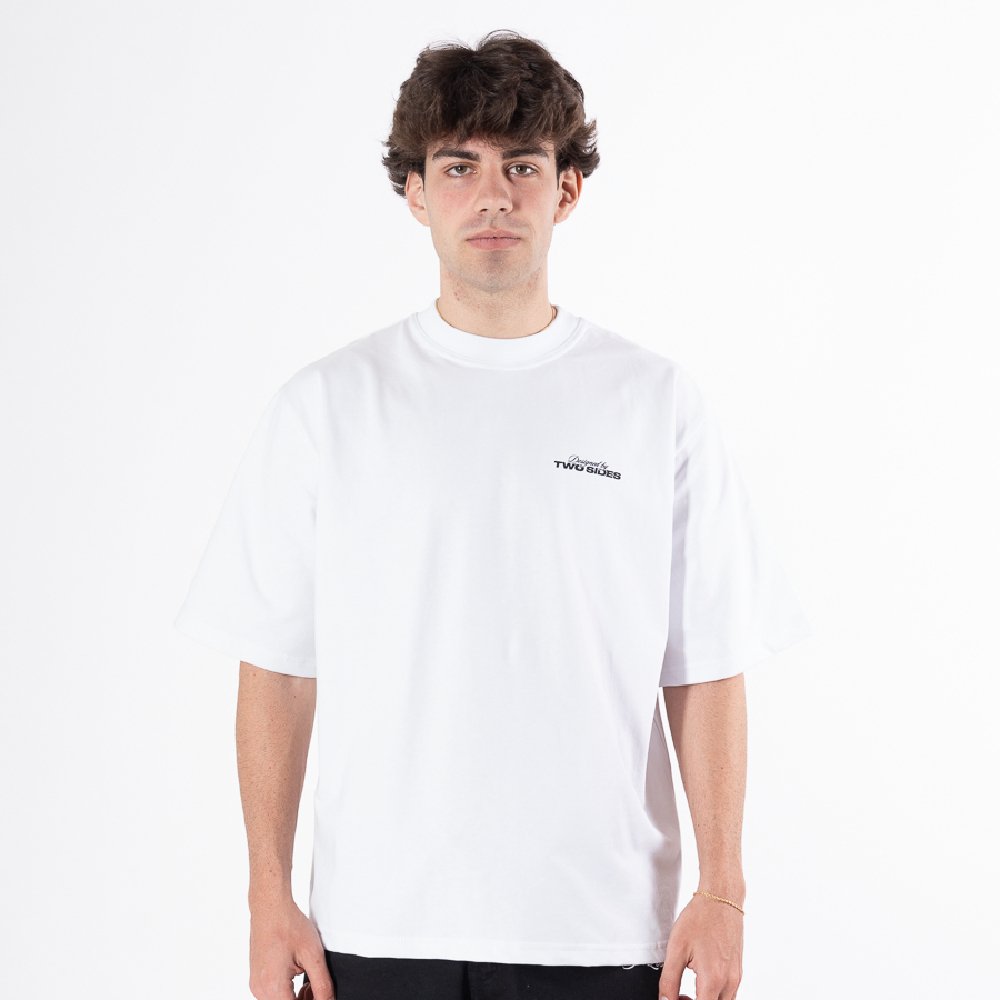 Two Sides broken bussola tee pure white - Two Sides
