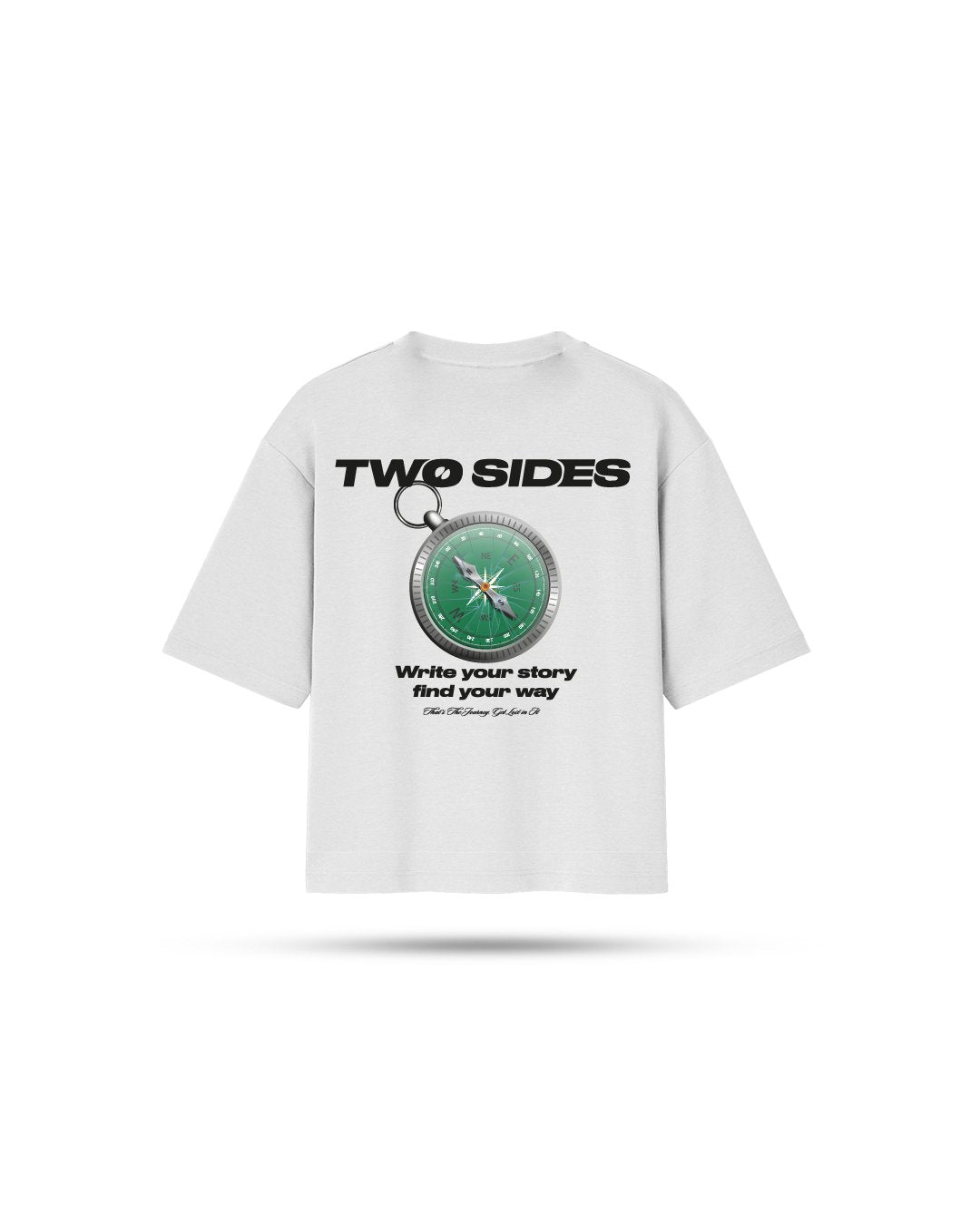 Two Sides broken bussola tee pure white - Two Sides