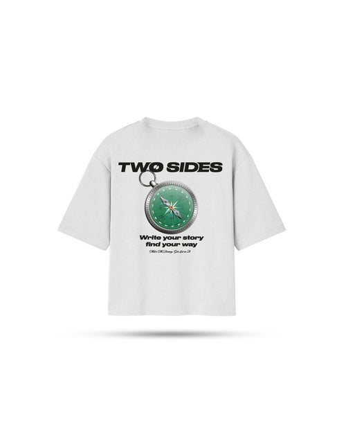 Two Sides broken bussola tee pure white - Two Sides