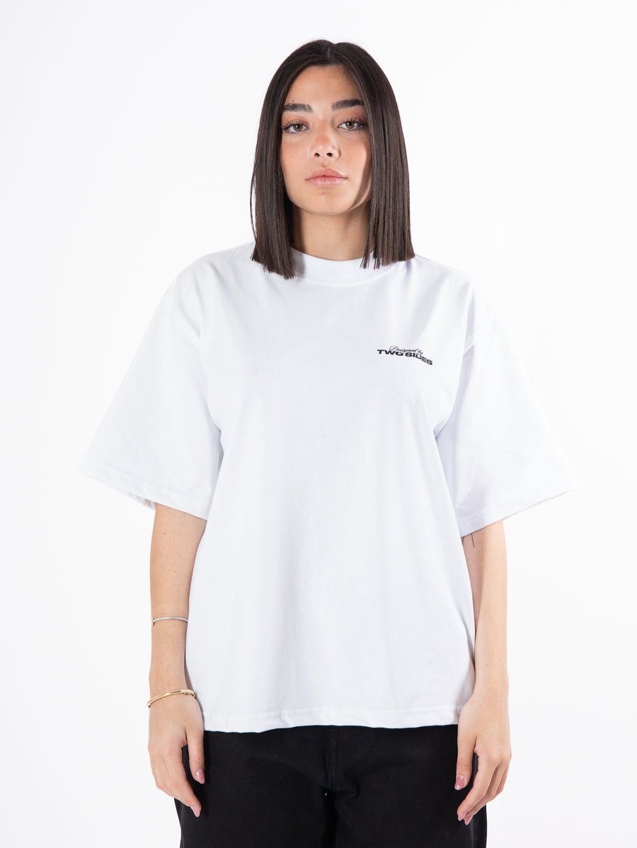 Two Sides broken bussola tee pure white - Two Sides