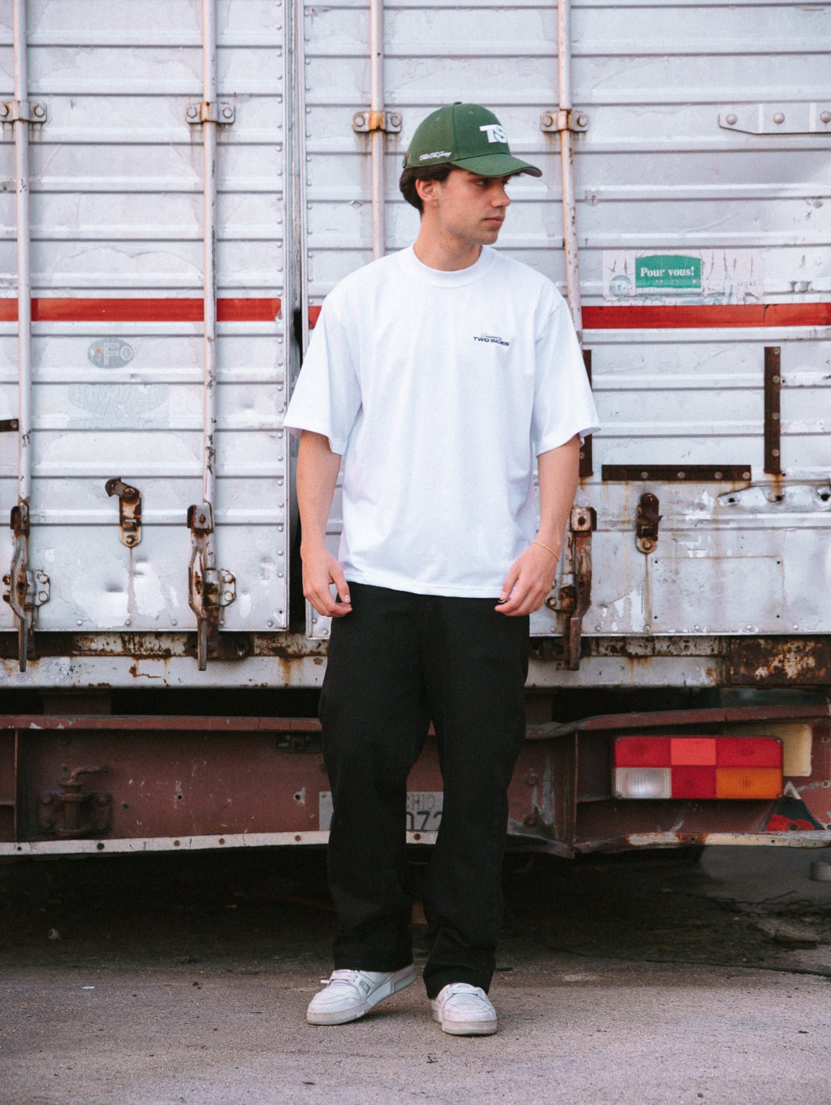 Two Sides broken bussola tee pure white - Two Sides