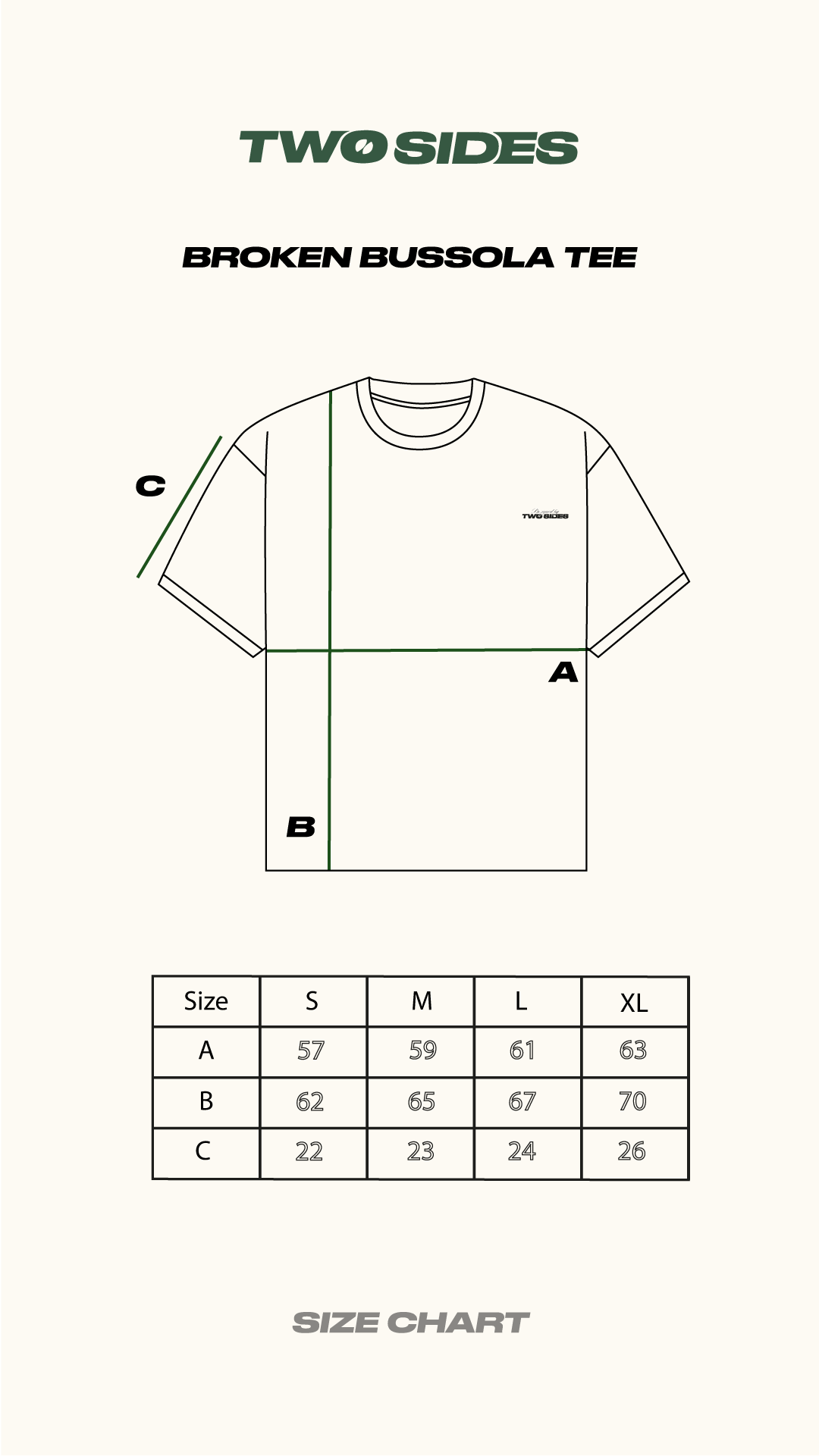 Two Sides broken bussola tee pure white - Two Sides