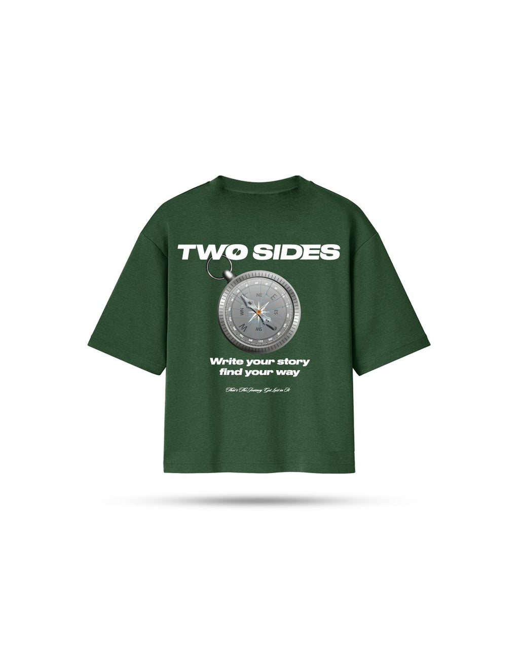 Two Sides broken bussola tee ts green - Two Sides