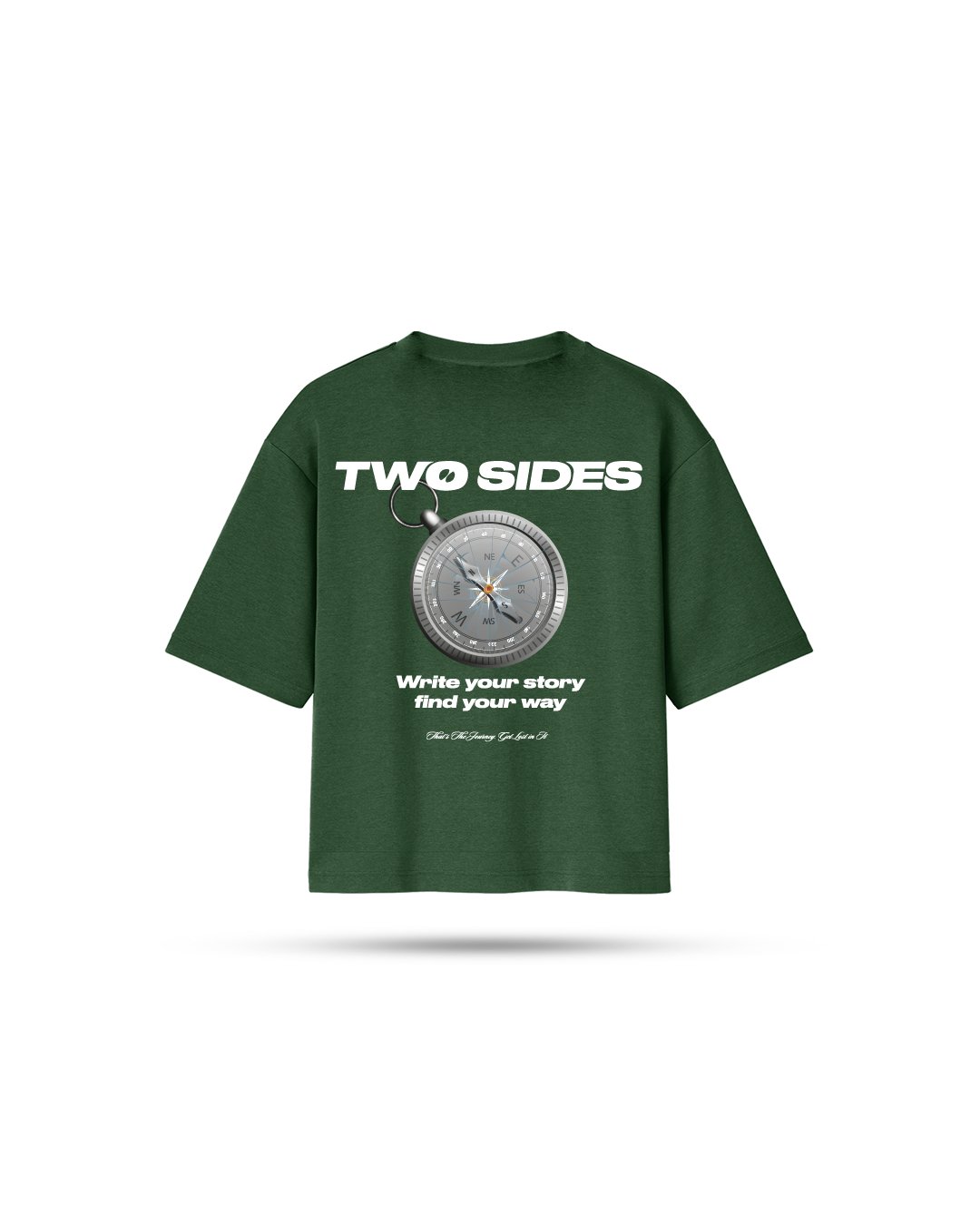 Two Sides broken bussola tee ts green - Two Sides