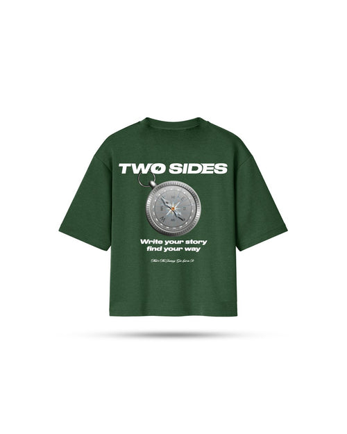 Two Sides broken bussola tee ts green - Two Sides