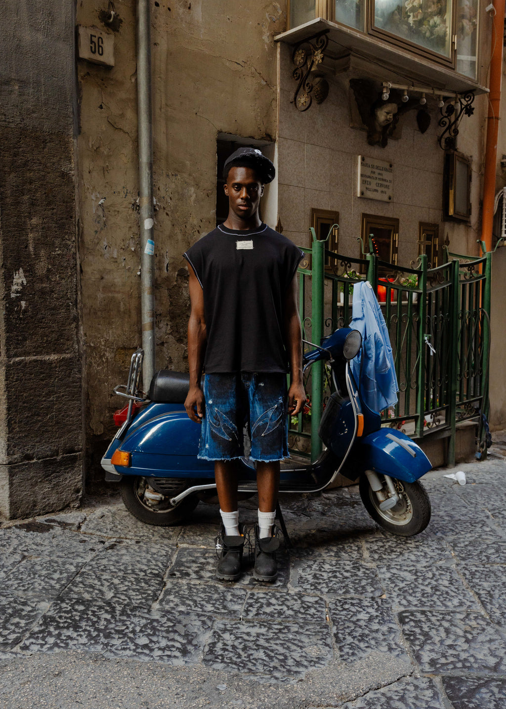 Black Sleeveless Reworked Tee